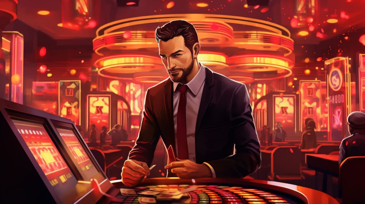 Dealer kasino langsung sedang memimpin meja baccarat di studio profesional fifa77